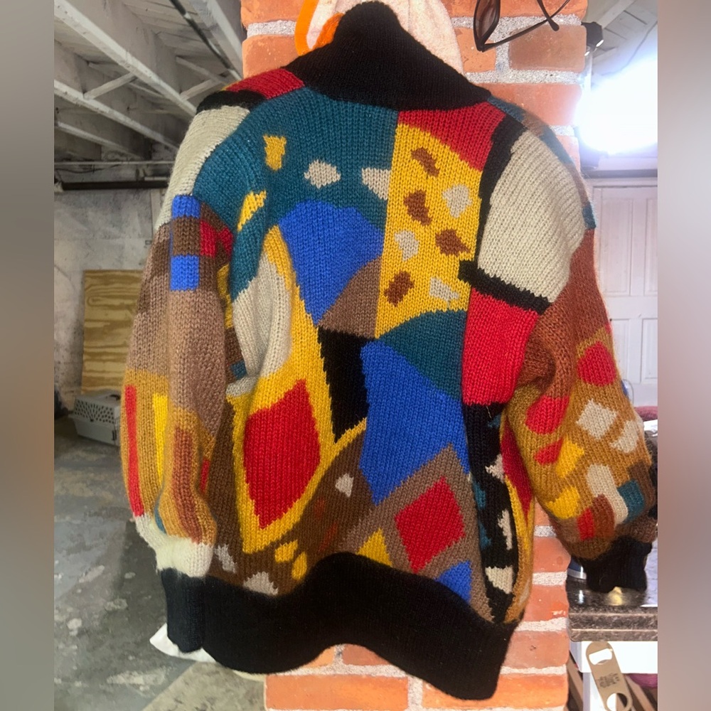 Colorful 80’s Geometric Knit Sweater